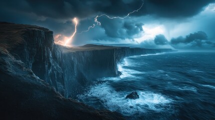 Fototapeta premium Dark fantasy landscape background