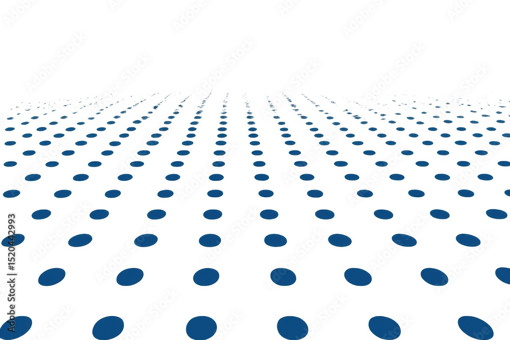 Poster blue dots are arranged in a grid pattern, creating a sense of perspective on a transparent backgroun