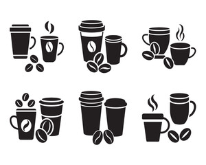 coffee cup icon set