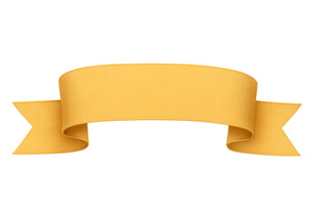 Golden waving ribbon banner with transparent background, perfect for adding a touch of elegance to designs
