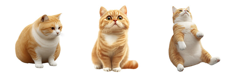 Set of a cat, isolated on a transparent background.