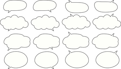 シンプルかわいい縁あり吹き出しセット