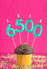 Number of followers or likes - Candle number 6500