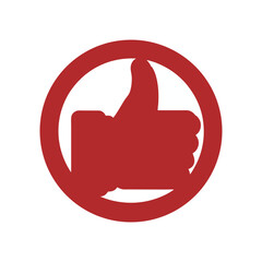 thumb up icon sign on white background, like icon