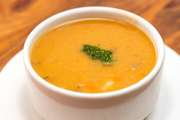 Traditional dish from Boyaca - Mazamorra Chiquita, soup with corn.