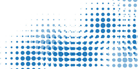 Vector abstract blue background frame of geometric shapes. Circular ornament. Pattern of dots, particles, molecules, fragments. Poster for technology, medicine, presentations, business. eps 10