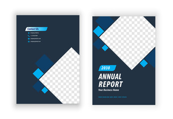 Blue annual report company brochure template A4 size printable design cover. Can be use to leaflet, brochure, layout design, portfolio, magazine, poster, corporate abstract presentation background.