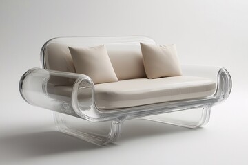 Modern Transparent Acrylic Sofa. Stylish and Comfortable Contemporary Furniture for Your Living Room Decor Ideas