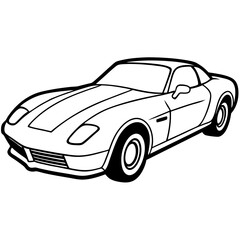 Minimalist Corvette Vector on White