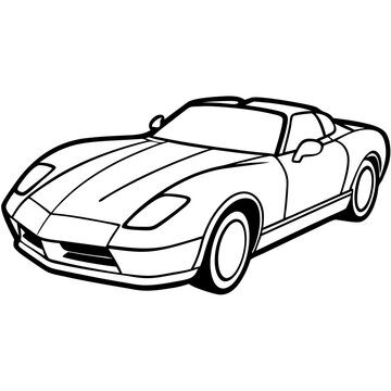 Minimalist Corvette Vector on White
