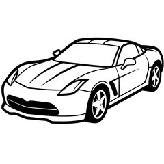 Naklejka premium Simple Corvette Illustration