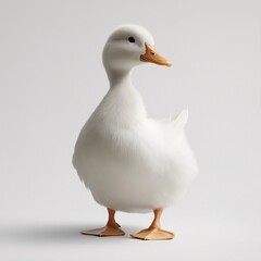 Adorable White Duckling Portrait Cute Domestic Waterfowl for Animal Lovers