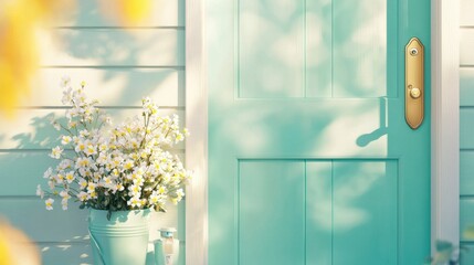 A charming floral bouquet displayed in a vase next to a sunlit window creating a warm and serene ambiance in the cozy interior