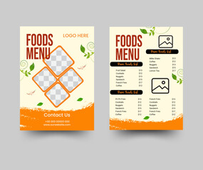 Restaurant Food Menu Vintage Design with Chalkboard Background and template.