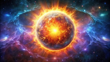 Galactic Sun with Vibrant Colors