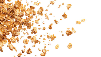Flying cereal isolated on white background 