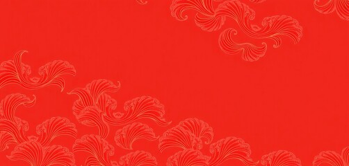 Elegant red seamless pattern featuring traditional Chinese wave design; perfect for festive occasions, celebration, chinese pattern