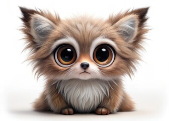 Fototapeta premium Adorable animal with big eyes and fluffy fur