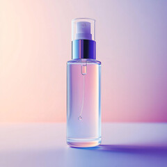 Pink perfume bottle isolated on white, a beautiful cosmetic spray container for liquid beauty care
