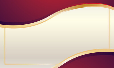 Elegant luxury red gold wave design certificate template