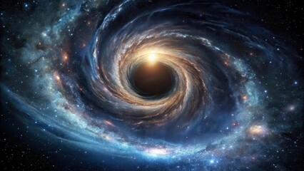 Obraz premium Swirling vortex of dark space against a black background