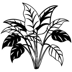 Tropical Jungle Leaves Bundle – White Background Vector