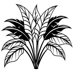 Obraz premium Simple Tropical Leaf Set – Vector on White