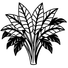 Simple Tropical Leaf Set – Vector on White