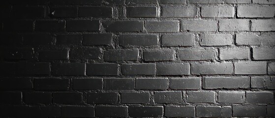 Dark gray brick wall texture, lit from the right, showing subtle variations in shade and mortar