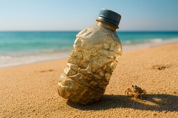 Melting Bottle Beach for Plastic Pollution Awareness Content
