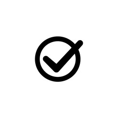 Black Check Mark in Circle - Confirmation Icon
