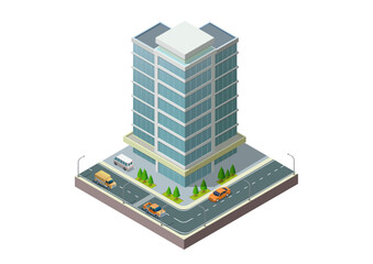 Isometric modern building