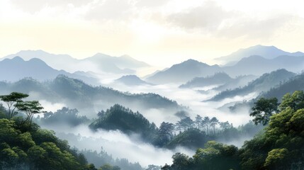 Obraz premium Misty Mountain Range