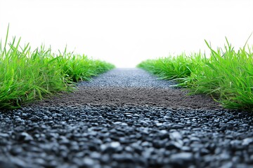 Scenic Rural Pathway Through Serene Nature. Gravel Roadway Horizons in Vibrant Countryside Landscape