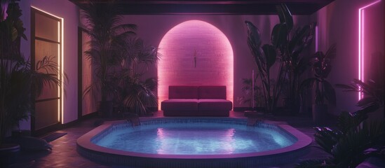 Neon Hot Tub Oasis