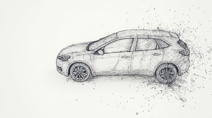 Fototapeta premium Abstract car sketch
