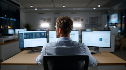 Network Administrator Checking Firewall Settings on Computer