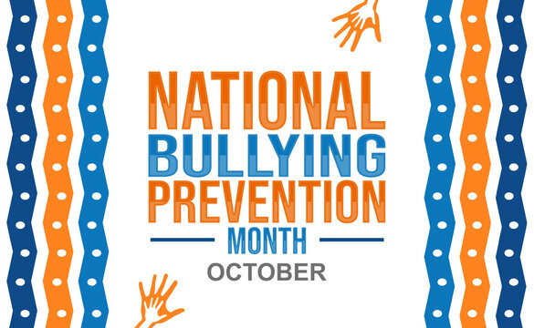 National bullying prevention month october awareness campaign vector graphic