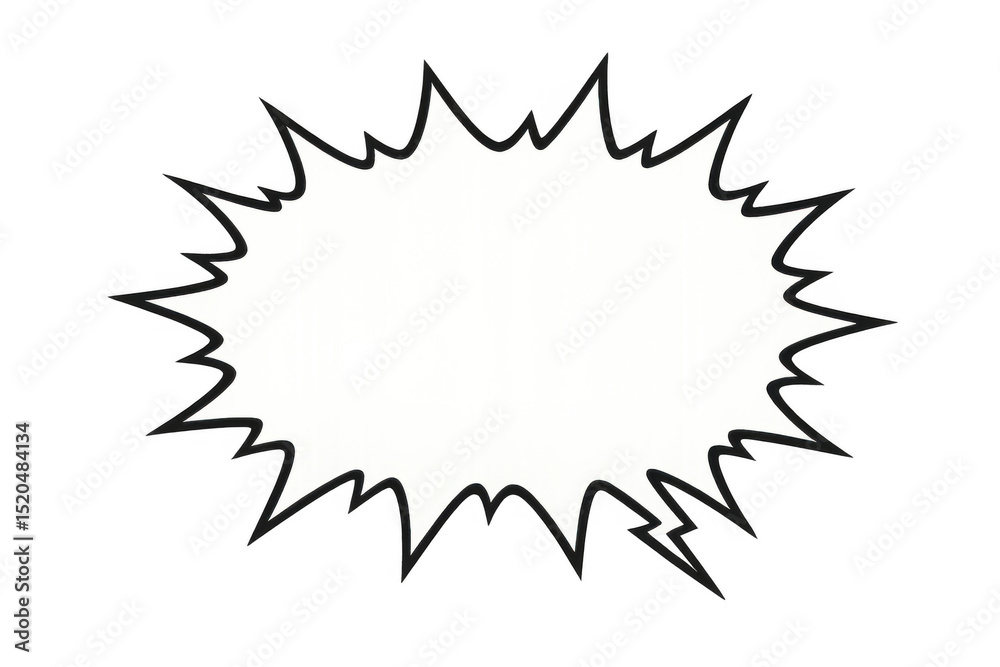 Aufkleber Speech bubble with sharp edges, transparent background, ready for custom text insertion in communication graphic projects
