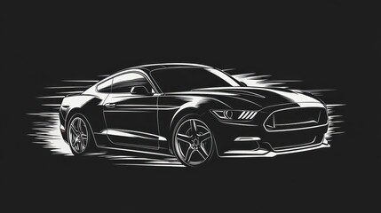 Fototapeta premium Silhouette of a high-performance sports car