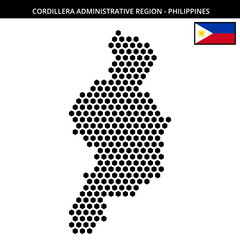 Obraz premium Big hexagonal dotted map of cordillera-administrative-region in Philippines