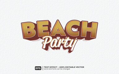 Beach Party 3D Cartoon Editable Text Effect | Premium Font Template