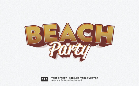Beach Party 3D Cartoon Editable Text Effect | Premium Font Template