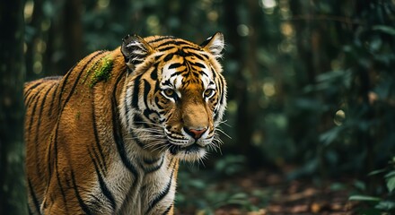 Obraz premium Majestic Tiger in Lush Green Forest