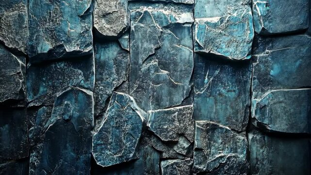 Dark blue stone wall texture, rough, irregular shapes