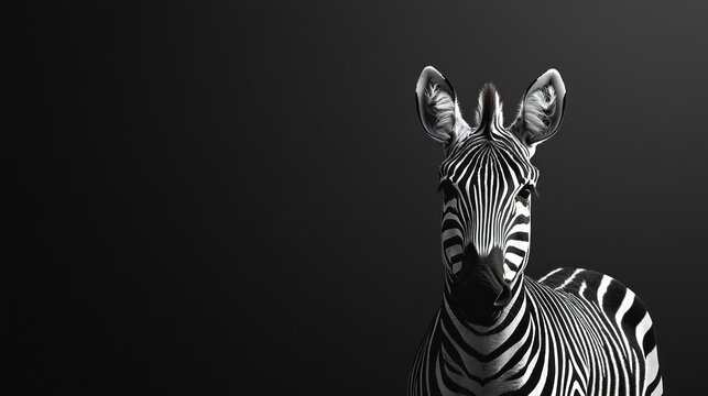 zebra standing isolated