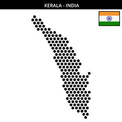 Big hexagonal dotted map of kerala in India