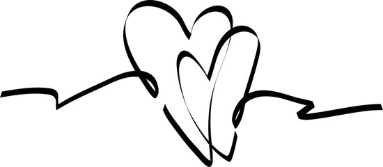 Set of heart ribbons. Element for design