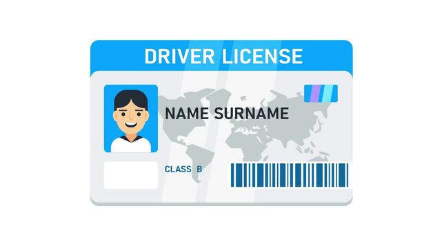 Driver license card with and without photo and green screen background