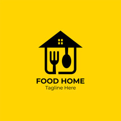 House spoon and fork restaurant logo. Food and restaurant, fork and spoon, logo design.
